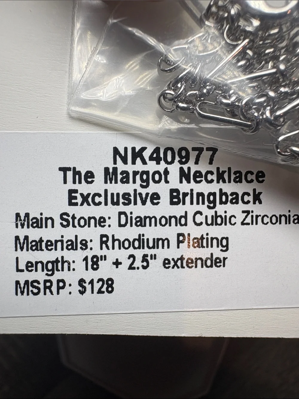 Bomb Party - OG Necklace - Exclusive Bringback - Diamond CZ - Rhodium